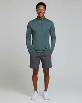 Real Essentials 3 Pack: Men's Dry-Fit Active Quarter Zip Long Sleeve Athletic Performance Pullover (Available in Big & Tall)