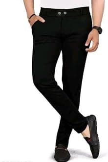 Men's Solid Lycra Slim Fit Stretchable Casual Wear Comfortable Formal Trousers Pants