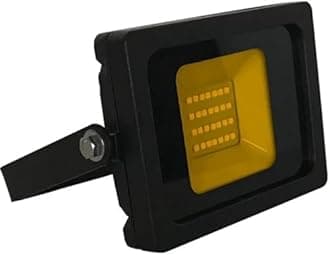 10W Amber LED Slimline Floodlight, Waterproof Outdoor Light, IP65 Rated Focus...