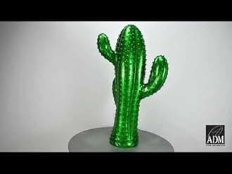 ADM - 'Cactus 2 large' - Resin Pop Art sculpture with metal effect - Green - H68 cm