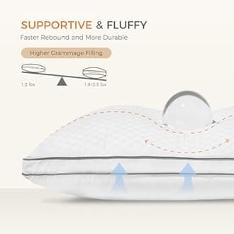 Sweetnight Cozy Night Pillows, Queen, White 2 Count