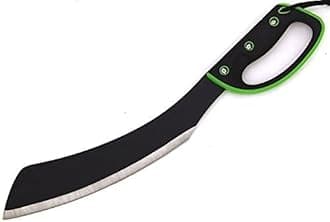 Full-Tang Machete – Heavy Duty Fixed Blade Survival Tool with Reinforced Nylon Sheath for Camping, Hunting, and Bushcraft (Black & Green)