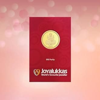 Joyalukkas 22K (916) Purity Gold Coin | Yellow Color | Round Shape | Plain Lakshmi Design.
