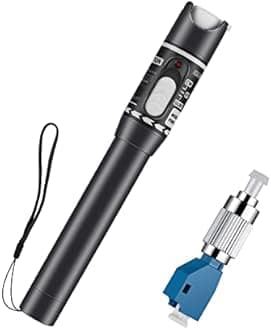 Moocci Visual Fault Locator Fiber Optic Cable Tester Meter Kit with FC Male to LC Female Adapter - Fiber Optic Tools Tester Detector for LC/FC/SC/ST, Network Cable Test - White