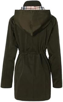 SaphiRose Women's Long Hooded Rain Jacket Outdoor Raincoat Windbreaker