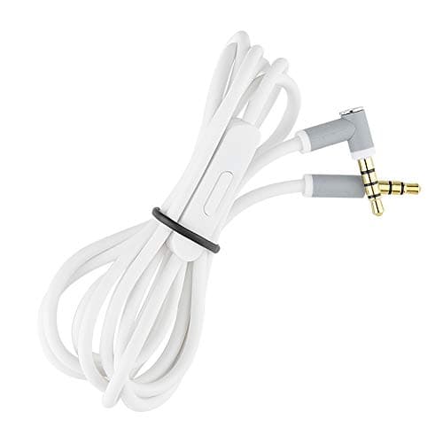 NSEN Solo 3 Cable,Replacement Cord Remotetalk Cable Compatible with Studio/Solo/Pro/Detox/Wireless/Mixr/Executive/Pill, Aux Cable with Mic for iOS,1.4m/4.6ft(White)