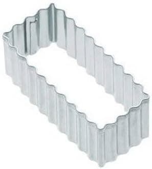 KitchenCraft KC3433 Rectangle Cookie Cutter, Fluted, Stainless Steel, 7.5 x 4 x 2.5 cm, Silver