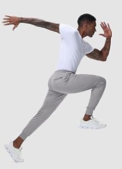 JWM Regular/Tall Mens Athletic Joggers Pants Long Inseam Tapered Sweatpant Workout Running Gym Training with 3 Zipper Pockets