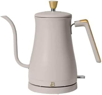 Beautifully 1-Liter Electric Gooseneck Kettle 1200 W, by Drew Barrymore, (8 Colors to Choose From) (Porcini Taupe)