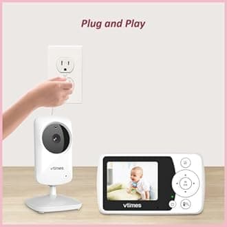 Baby Monitor with Camera and Audio, Video Baby Monitor No WiFi Night Vision 2.4" LCD Screen Portable Baby Camera Monitor Alarm Lullaby Temperature Sensor and 1000ft, Ideal for Baby/Elderly/Pet