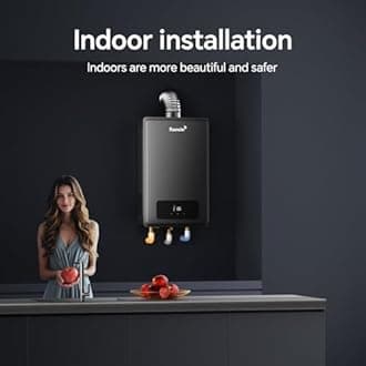 Ranein Natural Gas Tankless Water Heater, Indoor Max 5.3 GPM, 130,000 BTU Instant Hot Water Heater