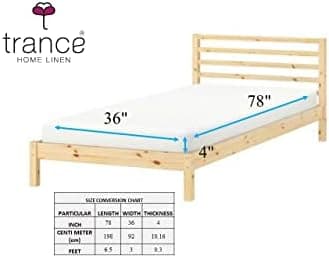 Trance Home Linen Customizable Zippered Encased Waterproof,Dust Mite Proof,Bed Bug Protection Breathable Mattress Protector -Single White(Single-4")