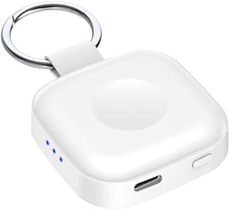 Temdan Portable Wireless Charger for Apple Watch,Magnetic Slim iWatch Fast 1200mAh Power Bank Travel Keychain Accessories-White