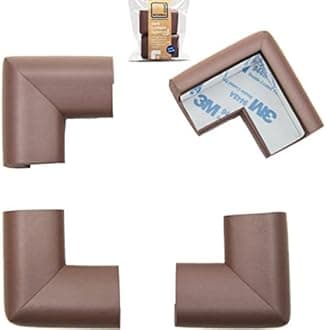Roving Cove 4-Piece EXTRA PURE, EXTRA DENSE Safe Corner ; Cushion - VALUE PACK - COFFEE; Premium Childproofing Corner Guard - Child Safety Home Safety Furniture and Table Edge Corner Protectors