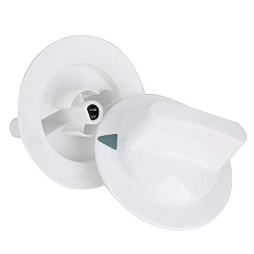 2 Pack WE1M652 Dryer Timer Knob White Replacement Part "D" Shaped Shaft for GE & Hotpoint Dryers Replace # 1264289 AP3995164 PS1482196 EAP1482196