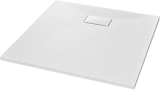 vidaXL Shower Base Tray 90x90 cm, Low-Threshold, SMC Material, White Shower Receptor, Easy to Clean, Scratch and Stain-, with Good Shock Resistance for High Durability