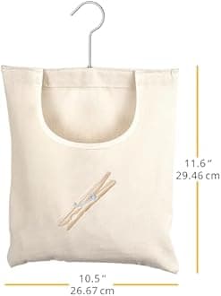 Whitmor Canvas Clothespin Bag Hanging Storage Organizer