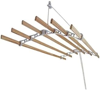 Sheila Maid ®, Original Indoor Ceiling Clothes Laundry Drying Airer Rack - 6 Rail - 72" (183cm) Long- Cream