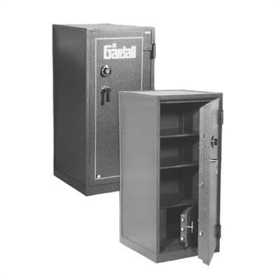 Large "B" Rated Two-Hour Fire Resistant Safe Inner Lock Type: Group II Key-Op Lock, Outer Lock Type: Group I Electronic Lock, Size: Deluxe