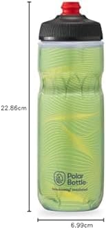 Polar Bottle Breakaway Insulated Water Bottle - BPA Free, Cycling & Sports Squeeze Bottle (Jersey Knit - Highlighter, 20 oz)