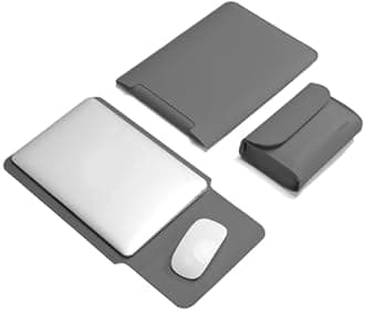 Laptop Sleeve Case for New MacBook Air M4/M3/M2 13.6"/Pro/Max A3240 A3113 A2442 Pro 14, 13.5 Surface 5/4/3/2/1, 14" Dell ASUS Acer Chromebook/HP Stream/IdeaPad, with Small Case, Grey