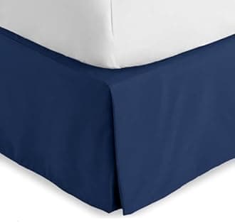 Bare Home Kids Bed Skirt Double Brushed Premium Microfiber, 15-Inch Tailored Drop Pleated Dust Ruffle, 1800 Ultra-Soft Collection, Shrink and Fade Resistant (Twin, Dark Blue)