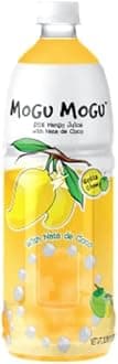 Mogu Mogu Fruit Juice Drinks with Nata De Coco 1L Bottle HALAL - Mango Flavour Drink