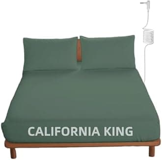 OKOHEY Grounding Fitted Sheets with 15ft Earthing Cord, California King Size, 90% Organic Cotton + 10% Silver Fiber, Soft & Breathable Grounded Sheet for Better Sleep and Enhanced Wellness, Green