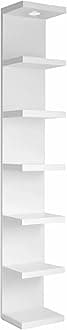 Versatile 7 Tier Wall Shelf Unit,White Lack Wall Shelf,Display Floating Shelf with LED Remote Control Light