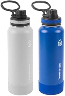 Thermoflask Insulated Water Bottle with Spout Lid, 40oz, 2 Pack (Teal/Graphite)