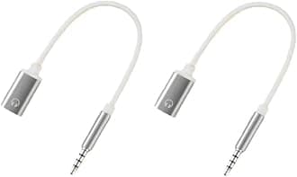 2Pcs Headphone Jack Adapter, 3.5mm Male to TypeC Female Audio Cable Cord, USB C to Aux Audio, Compatible with MP3 Players, Laptops, Smartphone (Silver)