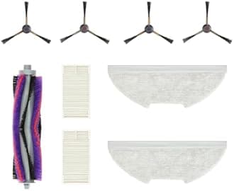 Eureka Authentic Replacement Parts Accessories Compatible for E10s Robot Vacuum Cleaner, Replacement Kit Include: 1 Roller Brush + 2 HEPA Filter + 4 Edge-Sweeping Brush + 2 Mop Pad