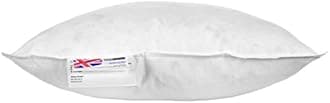 HOMESCAPES Goose Feather and Down Cushion Pad 30 x 50 cm (12” x 20”) Inner Insert Filler with 100% Cotton Down Proof Cover Hypoallergenic RDS Certified Machine Washable