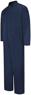 Red Kap Men's Snap Front Cotton Coverall, Oversized Fit, Long Sleeve