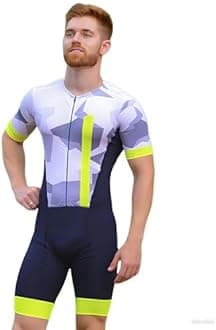 Men's Triathlon Skinsuit - Lightweight Breathable Short Sleeve Full Body Suit Trisuit Triathlon Men XS-3XL