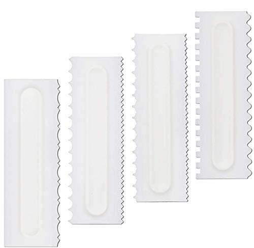 Decorating Comb and Icing Smoother, 4 Pcs Cake Scraper Set.