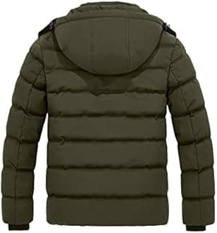 Wantdo Men's Hooded Winter Coat Warm Puffer Jacket Thicken Cotton Coat with Removable Hood