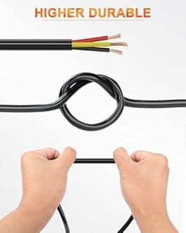 NAOEVO 18 Gauge Wire 3 Conductor Electrical Wire, 18 AWG Stranded PVC Cord, 12V Low Voltage/Tinned Copper/Flexible Cable for Automotive Wiring, Lamp Cord, Marine Cable (200FT)