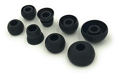 Softround Replacement Earbud Tips for Beats by Dr. Dre Powerbeats3 Powerbeats2 Wireless Stereo Headphones - Small, Medium, Large, and Double Flange (8pcs) (Black)