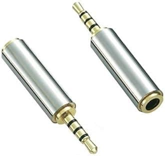 x 3 Pcs 2.5mm Male to 3.5mm Female Audio Adapter Converter Headphone Earphone Headset 3 Ring Jack - Stereo or Mono [ 3 Pack ]