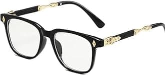 HandmadeClassic Black Thick Square Frame Clear Lens Glasses for Women Men Non Prescription Eyeglasses, Anti-Dust Lens