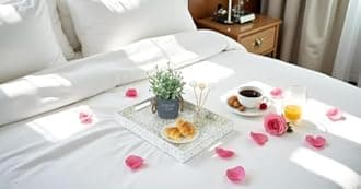 CLAYNIX Serving Tray 15.7" X11.8", Lacquer Mother of Pearl Inlay Mosaic Tray, Rectangle Wooden Marble Tray with Handles Trays for Tea, Breakfast in Bed, Table (White)