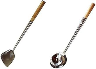 Commercial Grade Wok Ladle (Ladle 16" (#3) & Shovel 16" (#3) Set) with Pin