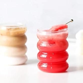 2 Pcs Drinking Glasses with Glass Straw 14oz Glassware Set,Cocktail Glasses,Iced Coffee Glasses,Beer Glasses,Ideal for Water,Soda,Tea,Gift - with Cleaning Brushe