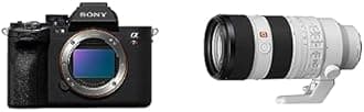 SonyAlpha 7R V Full Frame Mirrorless Interchangeable Lens Camera With 61.0MP Full-Frame Back-Illuminated Exmor R CMOS Sensor with SEL70200GM2 Lens 70-200mm F2.8 GM OSS, Black