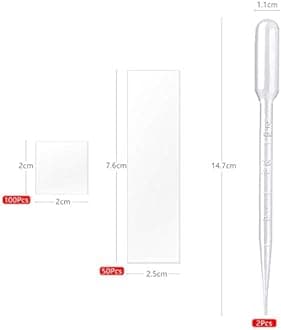 MOTUO 50 Pieces Microscope Slides and 100pcs Pre-Cleaned 20mm x 20mm Microscope Cover Slips Glasses for Basic Biological Science Education