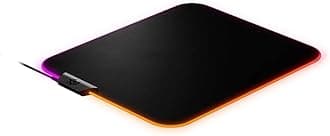Steelseries Qck Prism Cloth Gaming MoUSe Pad - 2-Zone Rgb Illumination - Real-Time Event Lighting - Optimized For Gaming Sensors - Size M (320X270Mm), Black + Rgb