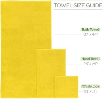 Elegant Comfort 100% Turkish Cotton Corduroy Ribbed Luxury Bath Towels 6-Piece Set, Premium Feel - Quick Dry, Highly Absorbent, Contains 2 Bath Towels, 2 Hand Towels, and 2 Washcloths, Yellow