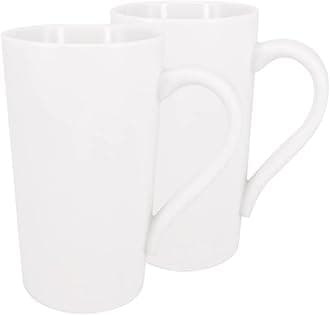 2 Pack 20 OZ 600ml Porcelain Mug Coffee Cups Plain Large Tall White Ceramic Cup Milk Tea Coffee Mug with Handle