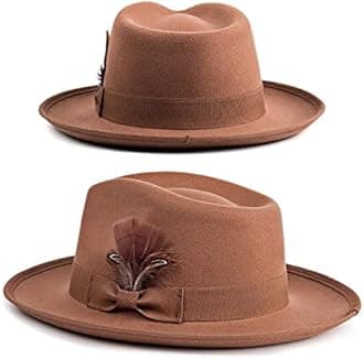 FADACHY Fedora Hats for Men & Women Wide Brim Felt Hat Dress Panama Trilby Hats
